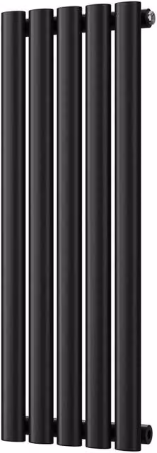 UK Radiators Omeara Black Elliptical Tube Horizontal Designer Radiator, W: 29.0 cm, H: 80.0 cm