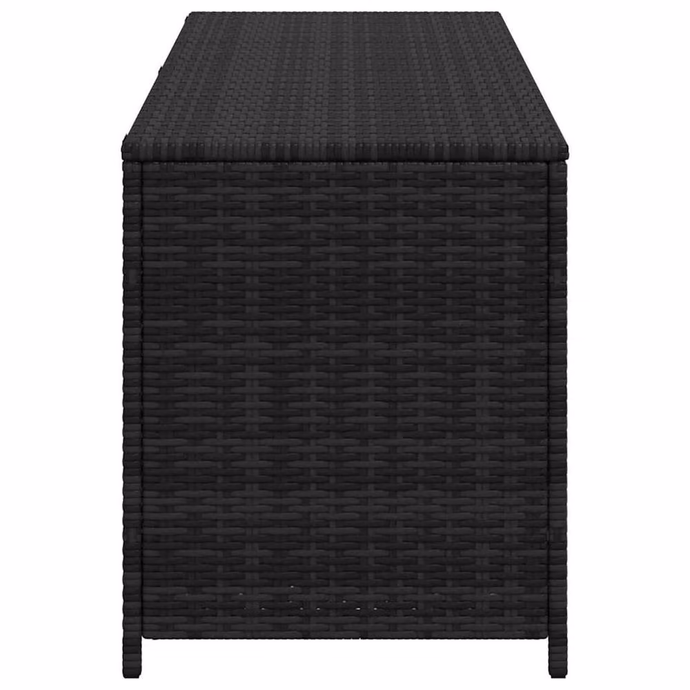Berkfield Home Garden Storage Box in Black Poly Rattan, W/D/H: 150 x 50 x 60 cm – 3