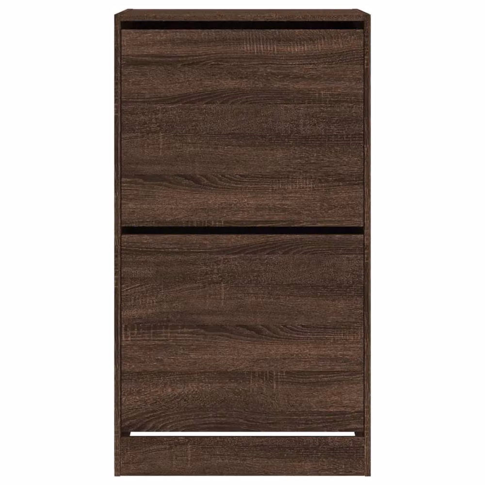 Berkfield Home Modern Brown Oak Shoe Cabinet with Tilting Compartments W/D/H: 60 x 42 x 108 cm – 4