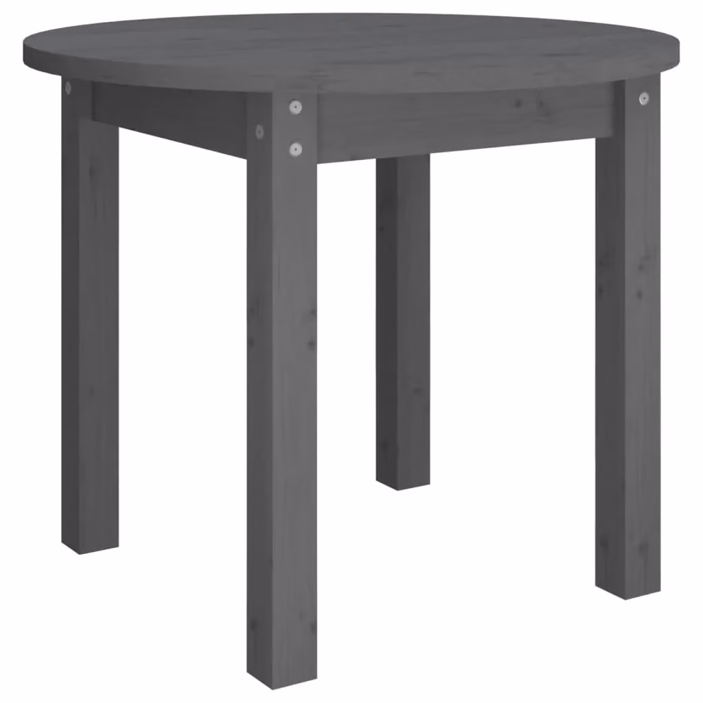 Berkfield Home Round Grey Solid Pine Wood Coffee Table, Diameter: 55 cm, Height: 45 cm – 2