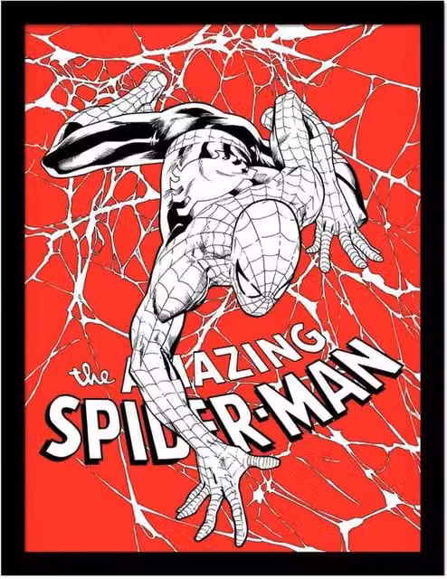 Spider-Man Spider Web Framed Paper Poster in Red – 1
