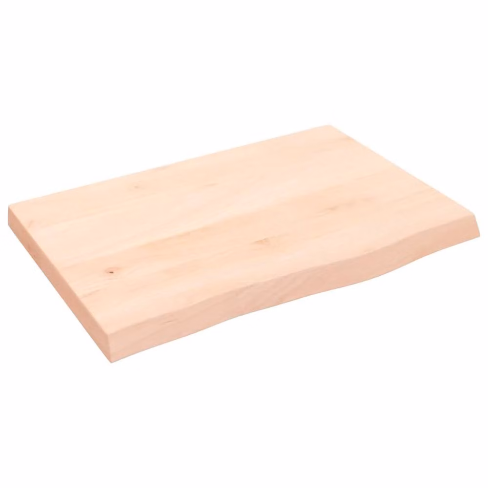 Berkfield Home Wall Mounted Rustic Oak Shelf in Light Tan, W: 60 cm, D: 40 cm, H: 2-4 cm