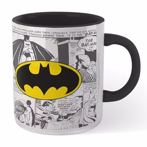 Zavvi Batman Comic Ceramic Mug in Black and Multicolour
