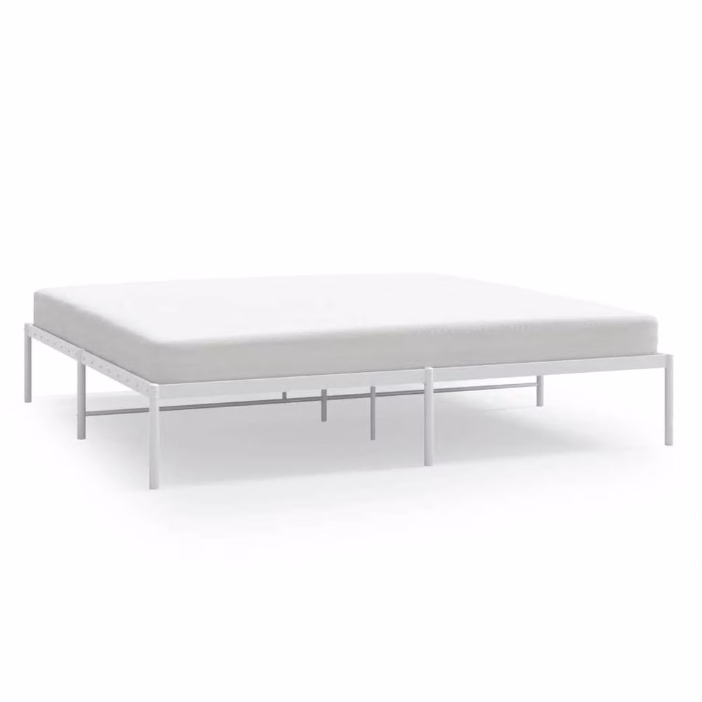 Berkfield Home Metal Bed Frame in White, Super King, W/D/H: 180 x 200 cm – 2