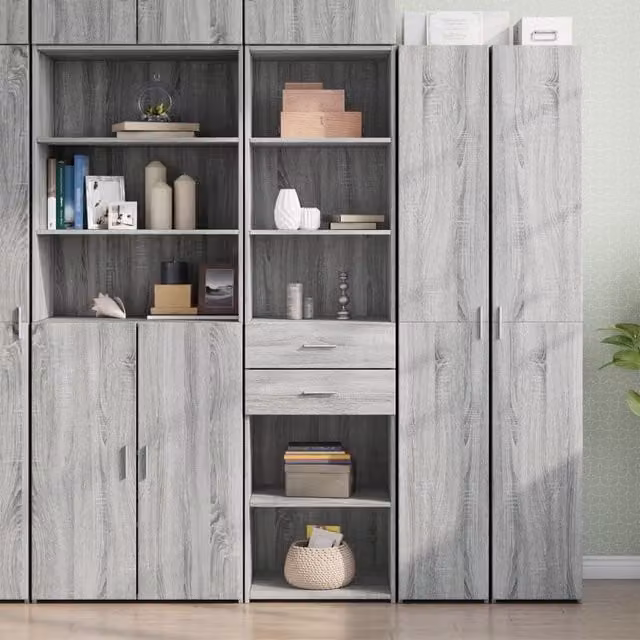 Berkfield Home Modern Grey Sonoma Highboard in MDF, W/D/H: 50 x 42.5 x 185 cm – 1