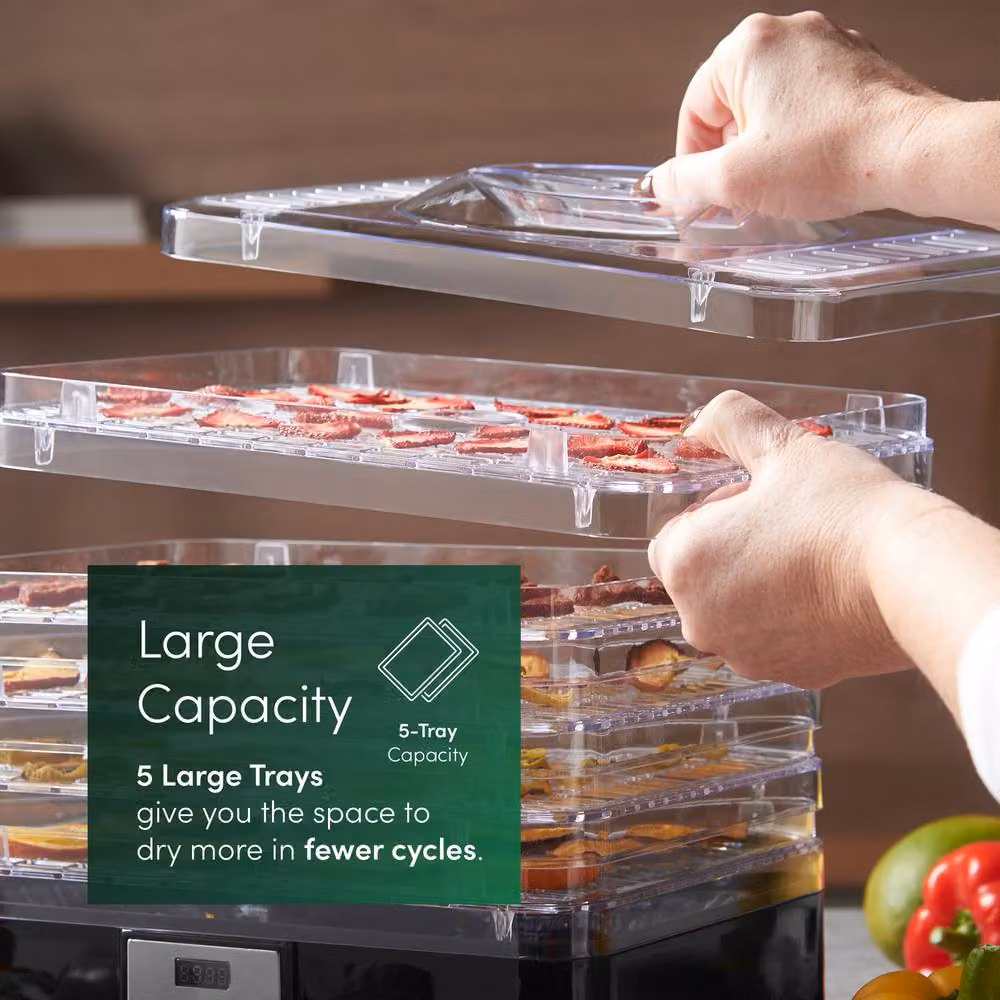 Emperial 6 Tier Food Dehydrator with Digital Display and Timer Control, Black – 3