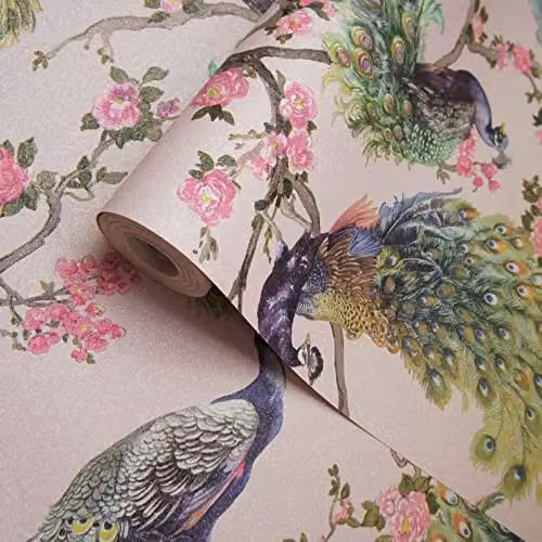Holden Decor Menali Grey and Beige Floral Art Nouveau Washable Vinyl Wallpaper Roll
