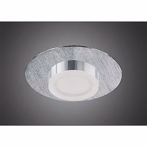 Netlighting Marcel Round Recessed LED Downlight, 4W, 360lm, 3000K Warm White, Chrome and Grey, IP44, Cut Out: 70mm, Driver Included – 2