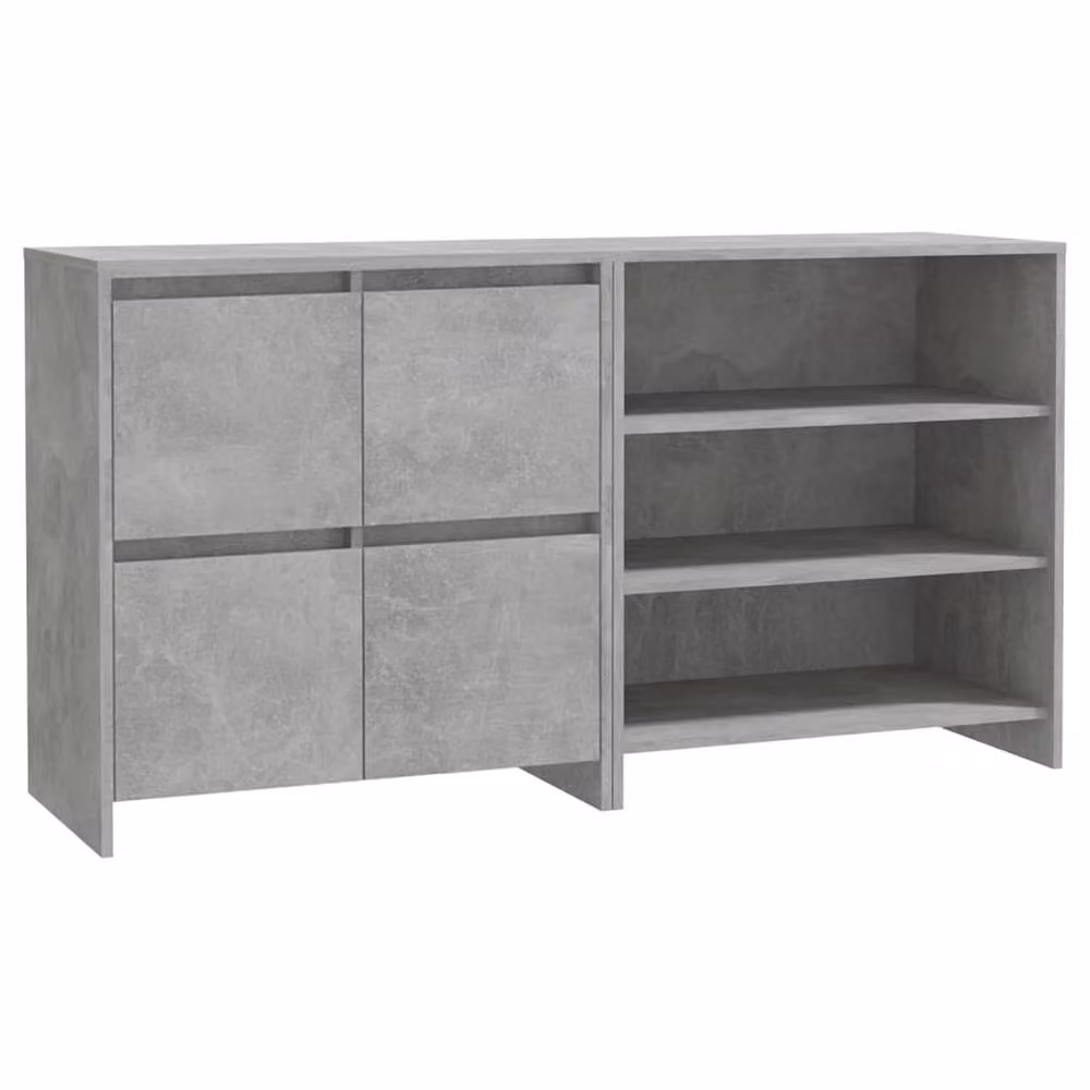 Berkfield Home 2 Piece Modern Sideboard in Concrete Grey Engineered Wood – 3