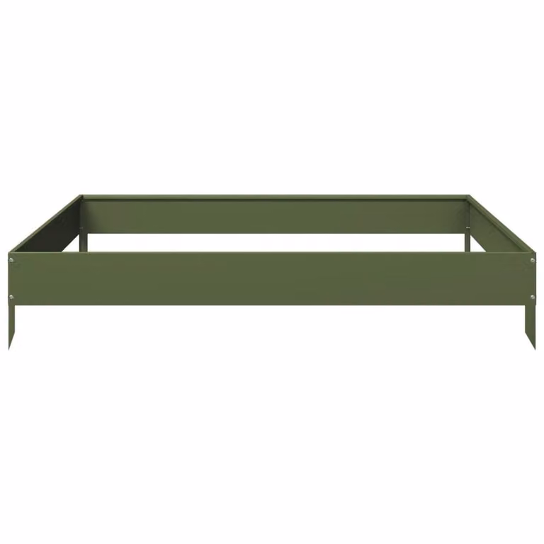 Berkfield Home Garden Steel Raised Bed in Green, W/D/H: 100 x 100 x 18.5 cm