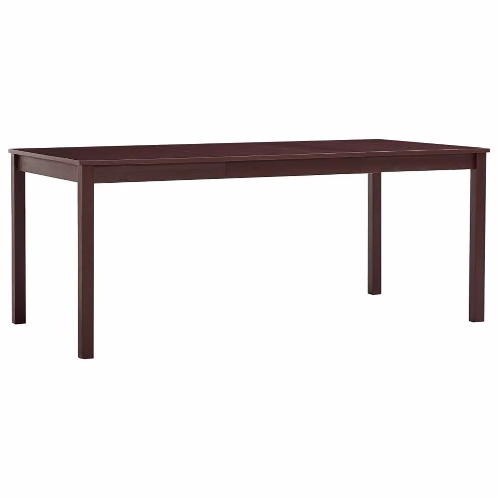 Berkfield Home Elegant Rectangular Extendable Dining Table in Dark Brown Pinewood, W/D/H: 180 x 90 x 73 cm – 2