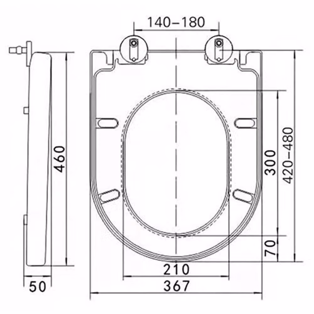 SPETLEK Affine Tivoli D-Shape Soft Close Toilet Seat, White, Width: 180 cm, Depth: 180 cm, Height: 180 cm – 2