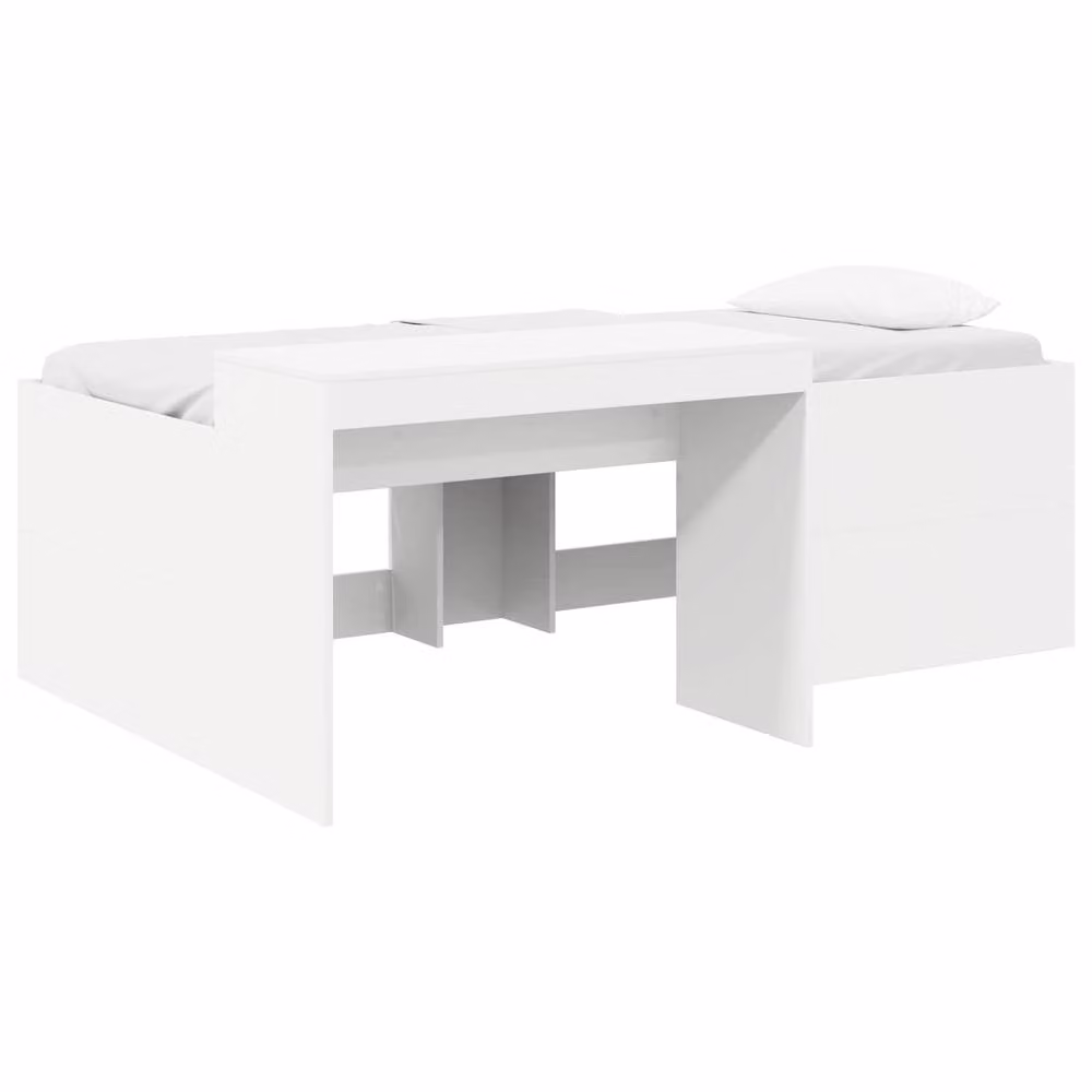 Berkfield Home Kids' High Bed Frame with Desk and Drawers, White, W/D/H: 80 x 200 cm – 2