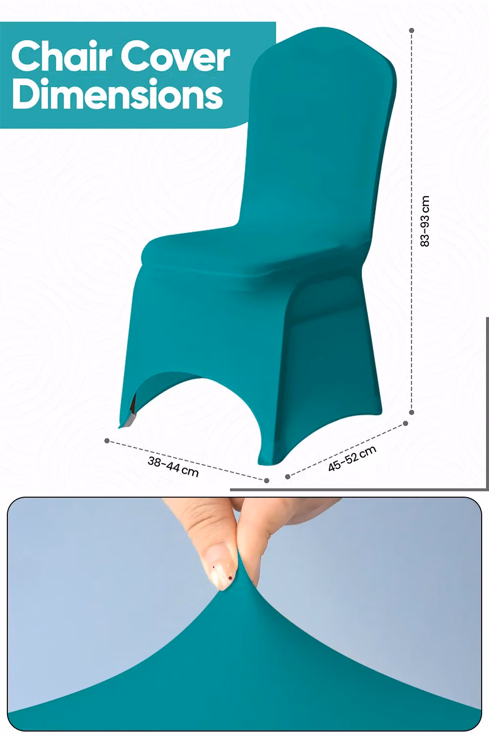 Neel Blue 10-Piece Turquoise Spandex Arched Front Dining Chair Slipcovers, Stretchable and Washable Fabric – 2