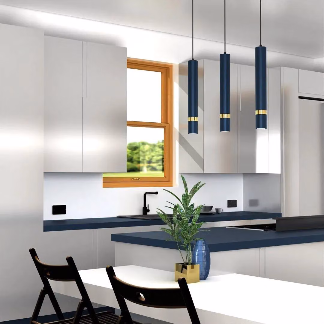Milagro Joker Triple Pendant Light Blue and Gold, Height Adjustable, 3 x E27 – 2