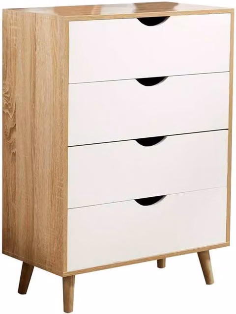 FORGEVIO Boden Modern Wood Chest of Drawers in White