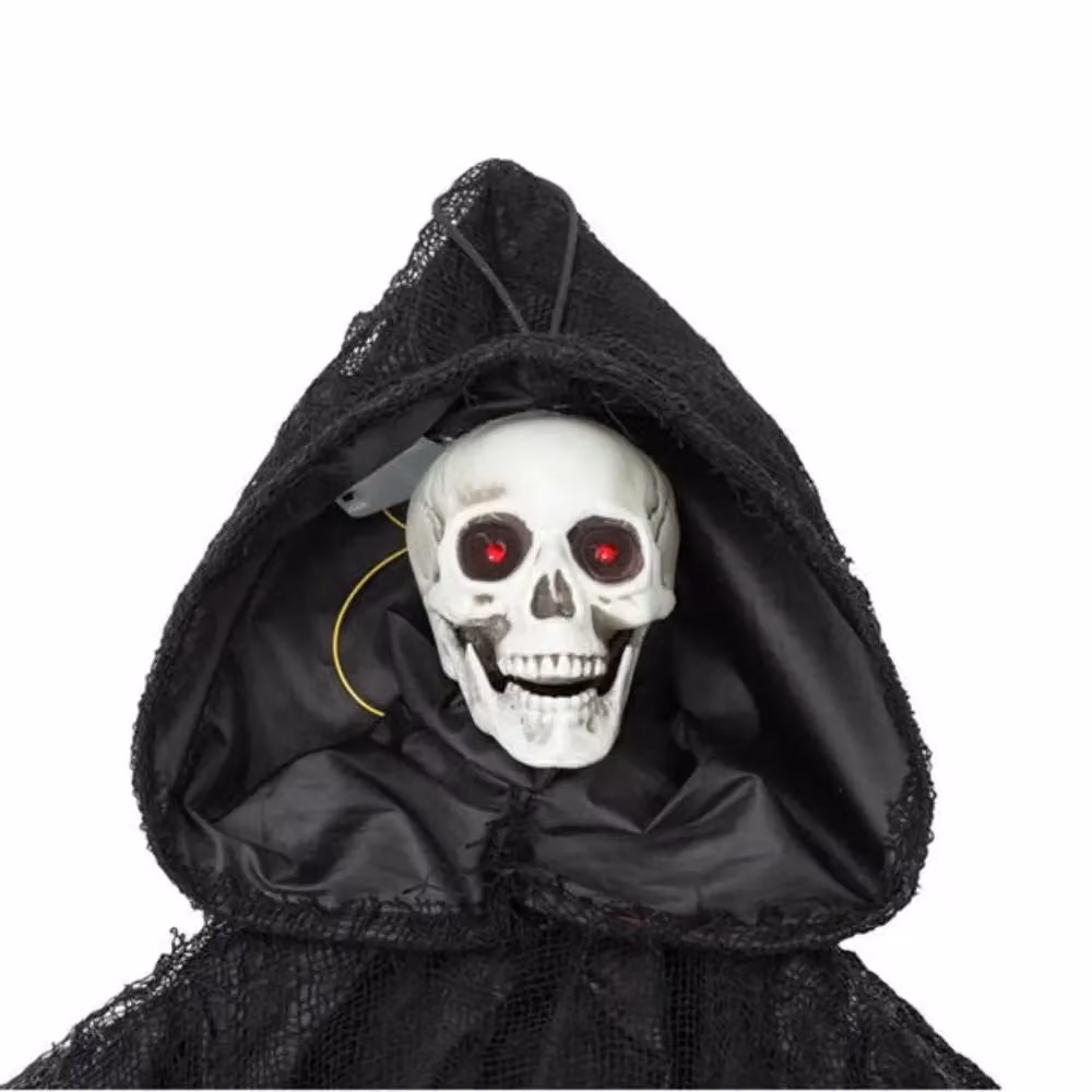Garden Greatness 3ft Sound-Activated LED Grim Reaper Halloween Prop in Red, White and Multicolour
