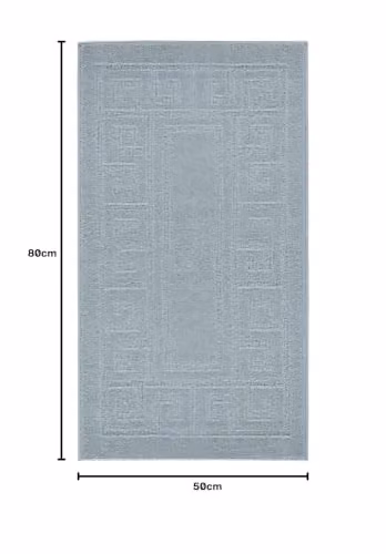 Desire Rugs Ivy Greek Key Non-Slip Machine Washable Kitchen Door Mat, Silver, W: 50 cm, D: 80 cm – 2