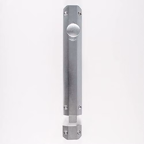 Loops Surface Mounted Flat Sliding Door Bolt Lock in Silver