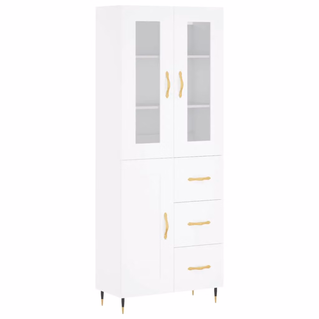 Berkfield Home White Modern Highboard W/D/H: 69.5 x 34 x 180 cm – 2