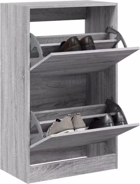 Berkfield Home Grey Sonoma Shoe Cabinet with Tilting Compartments, W: 60 cm, D: 34 cm, H: 96.5 cm – 1
