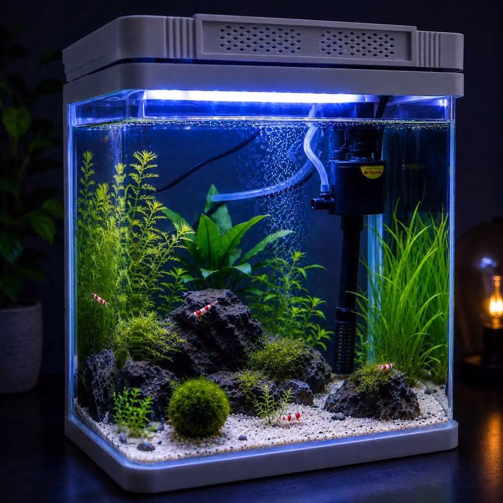 PAWNORA Aquarium Fish Tank Kit with LED Light and Pump in Clear – 3