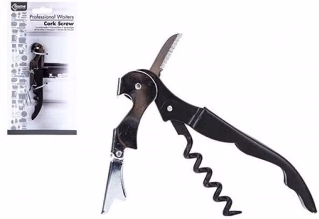 KDMD Professional Waiters Friend Corkscrew with Foil Cutter, 5 Pack, Black