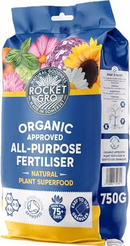 RocketGro Organic All Purpose Slow Release Granule Fertiliser for Lawns, Indoor Plants and Ornamental Gardens, 750g – 2
