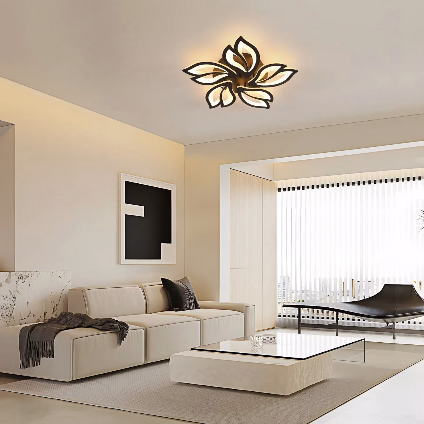 Pheashine Black LED Ceiling Light, 45W Dimmable with Remote and App Control, 3000-6500K Adjustable Colour Temperature – 6