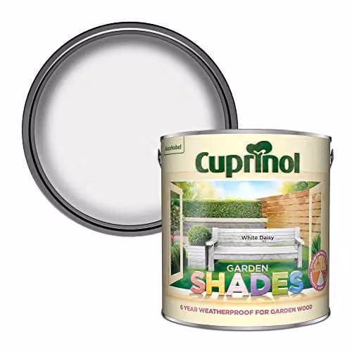 Cuprinol White Weatherproof Opaque Matt Water-Based Exterior Woodcare, 2.5 l – 1