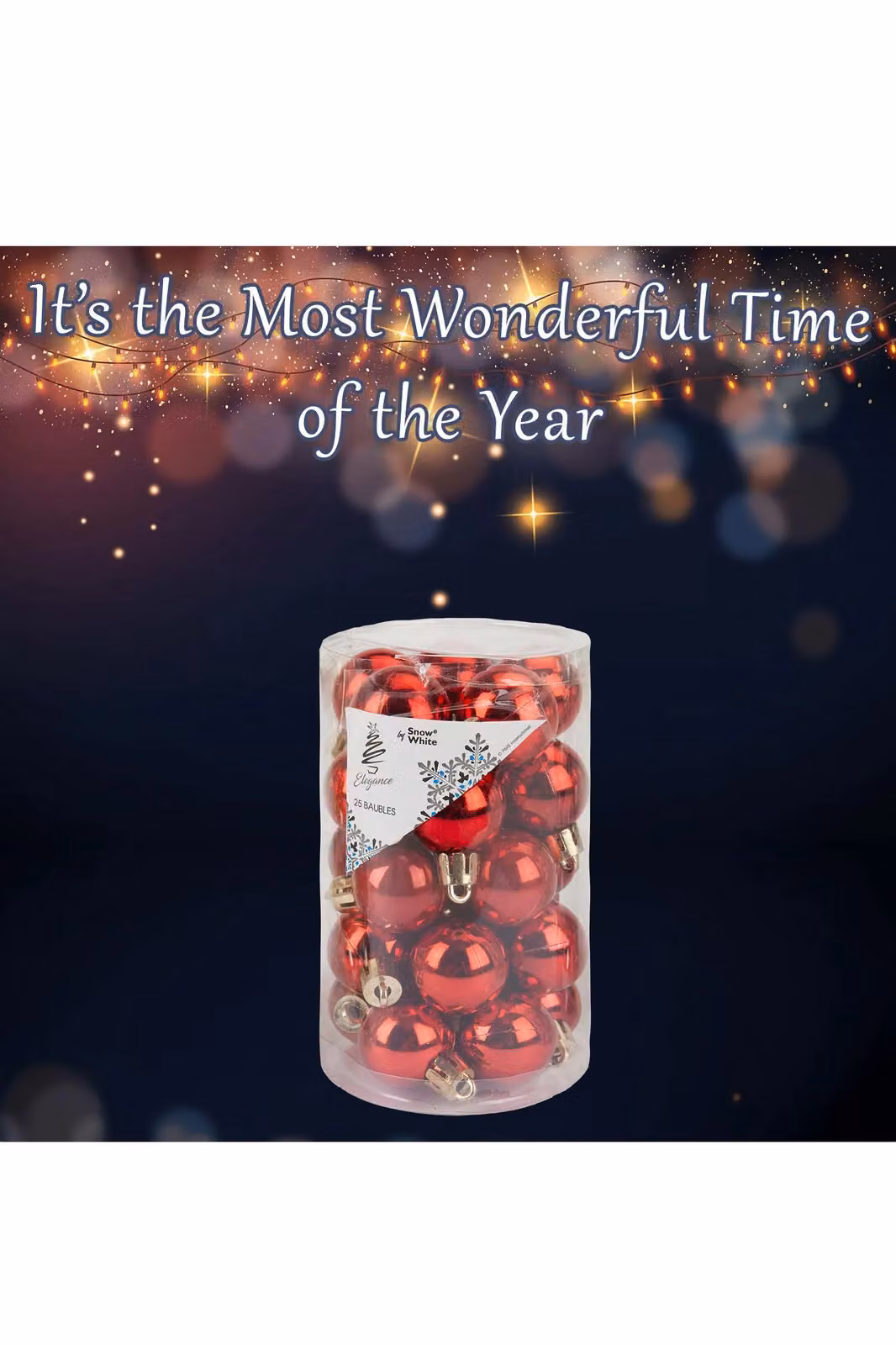 VFM e-Store Red Round Christmas Bauble Hanging Tree Ornaments, Pack of 25, Diameter: 3 cm – 3