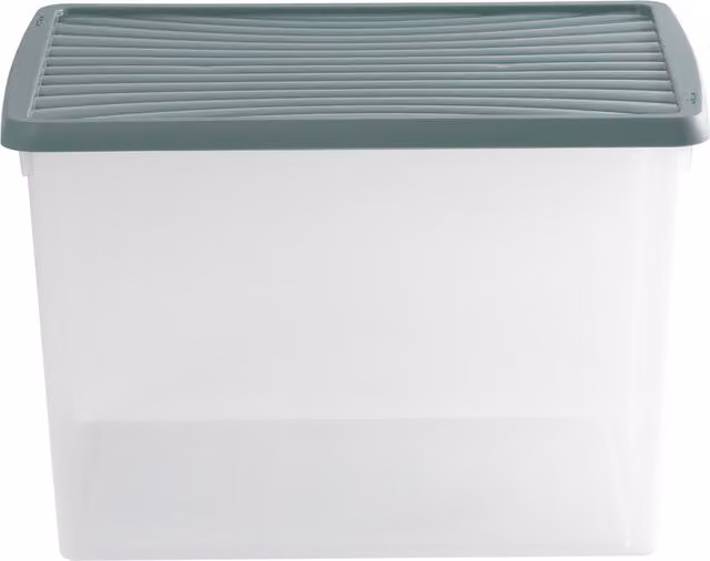Wham Stackable Plastic Storage Box with Lid in Natural Green, 50l