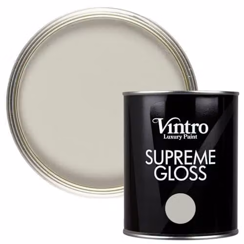 Vintro High Gloss Water Based Paint for Wood and Trim, Light Grey Dove, 1 Litre