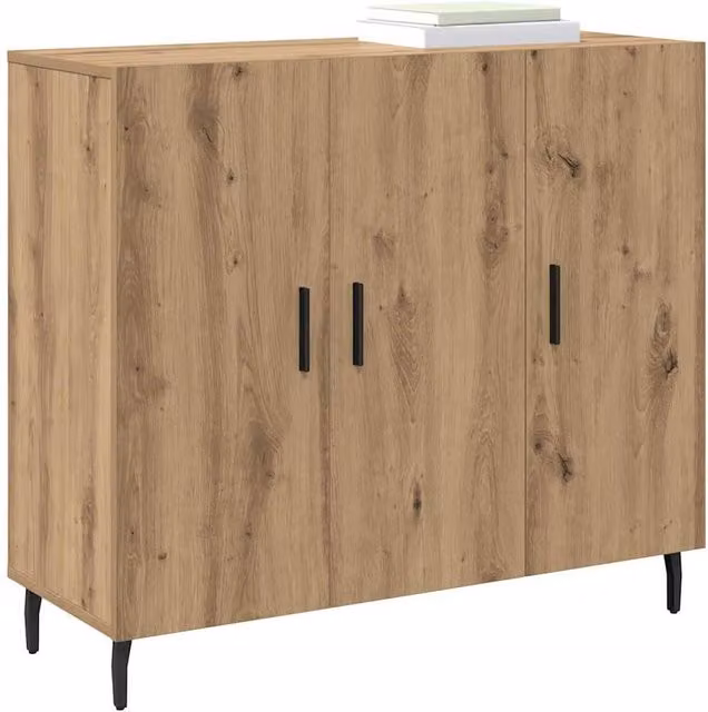 Berkfield Home Modern Sideboard with Storage Door in Brown, W: 90 cm, D: 34 cm, H: 80 cm