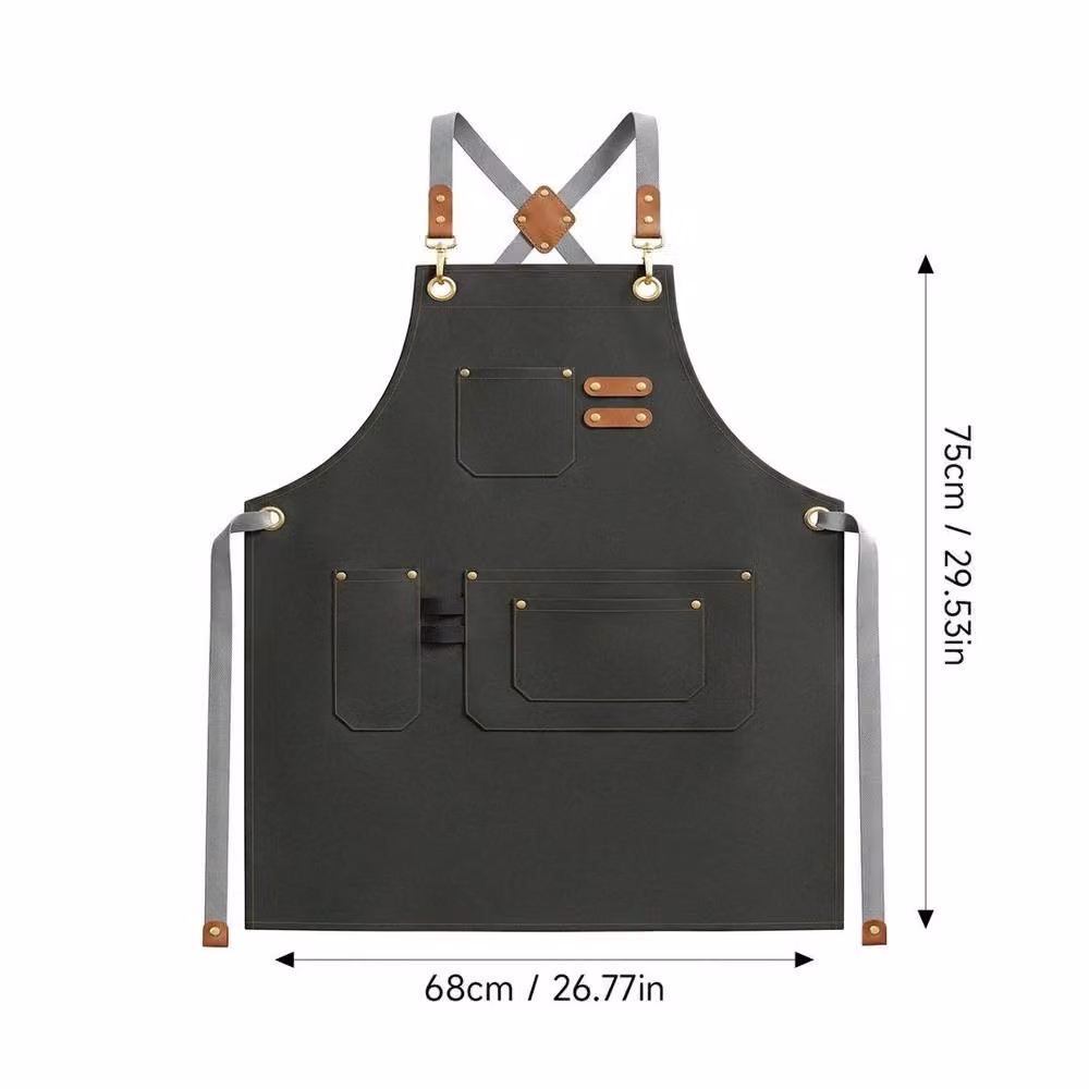 FLAVORA Green Waterproof Canvas Work Apron for Adults, W: 100 cm, H: 15 cm – 2