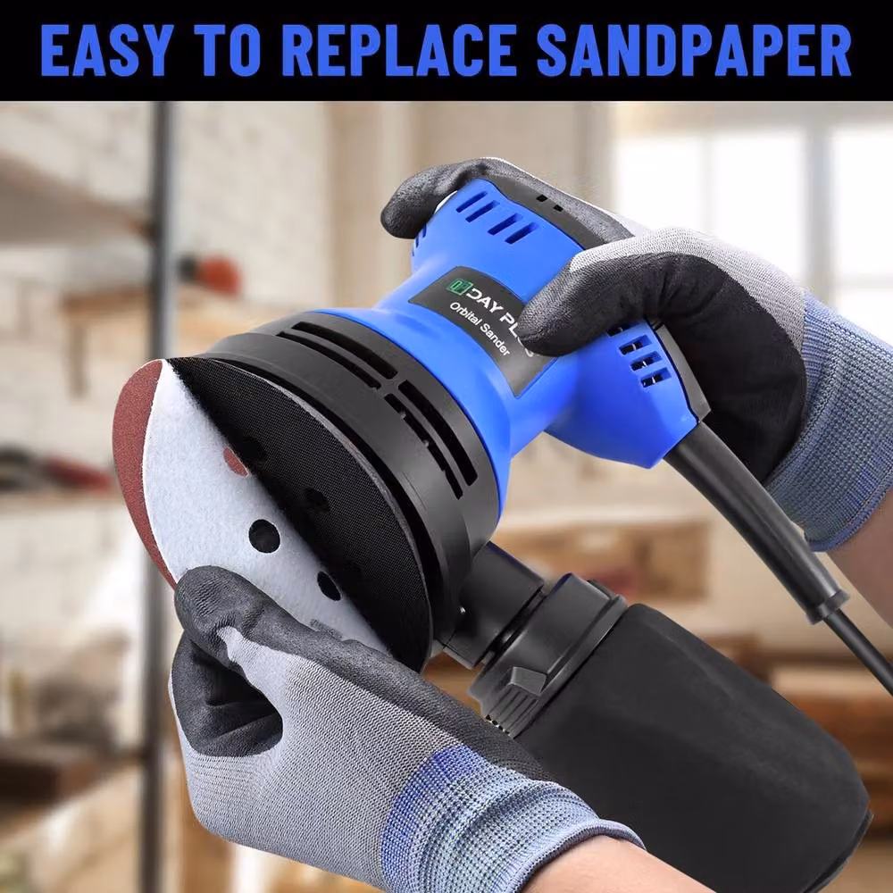 VOGREX Electric Random Orbital Sander with 6 Speeds in Blue and Multicolour – 4