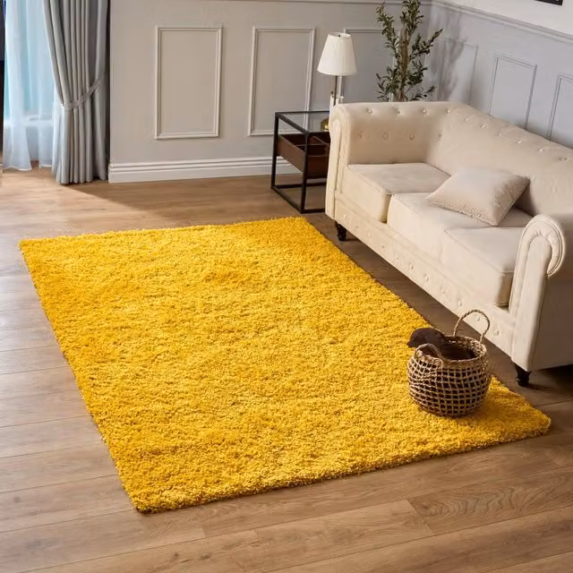 Bravich LTD California Shaggy Area Rug in Yellow, W: 200 cm, D: 140 cm
