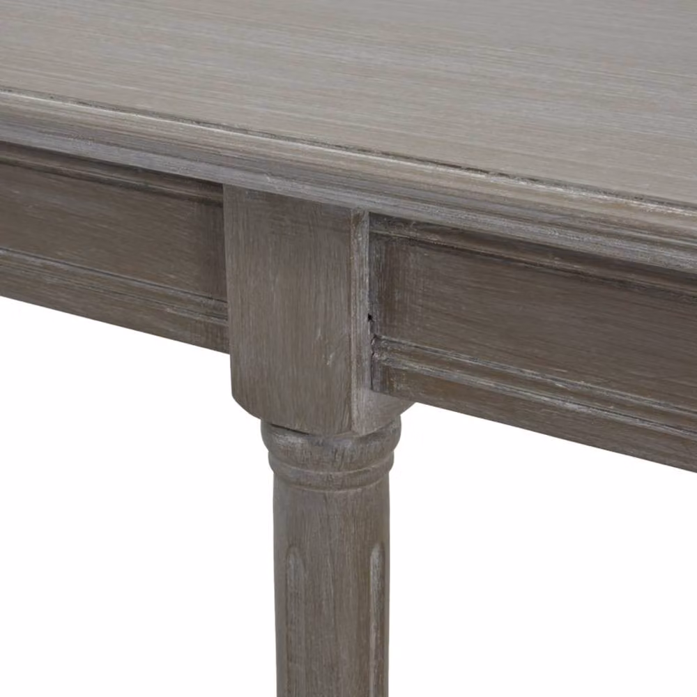 Wyld Haus Laurelbrook Large Console Table in Grey Wood with Woven Rattan Shelf, W/D/H: 120 x 40 x 80 cm – 5