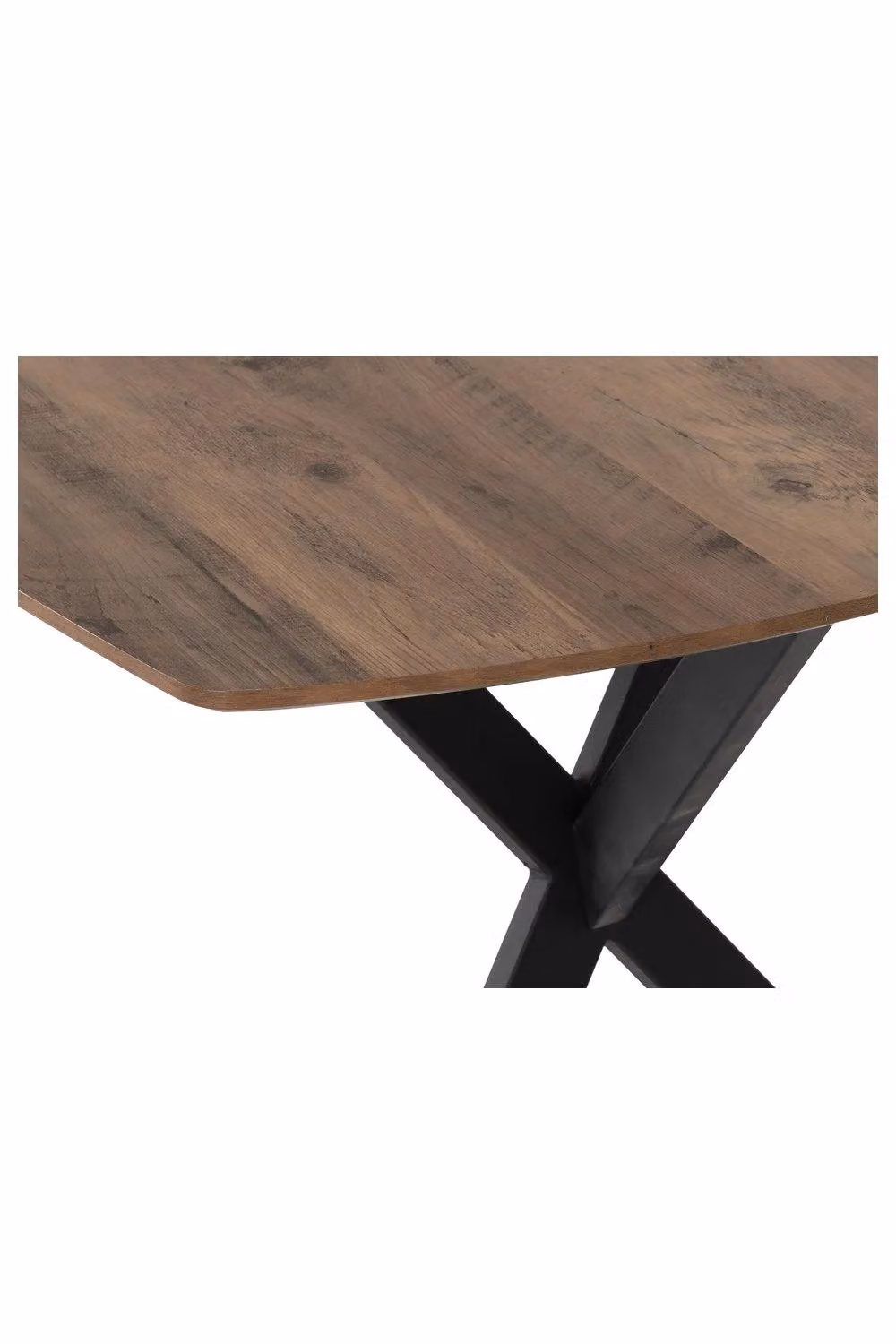 Seconique Athens Rectangular Dining Table in Brown and Black with X-Frame Legs, W: 140 cm – 6