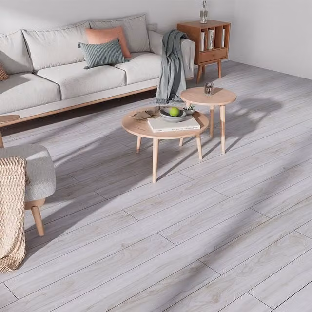 Lifeideas Self-adhesive Rustic Wood Look Plank Flooring in White