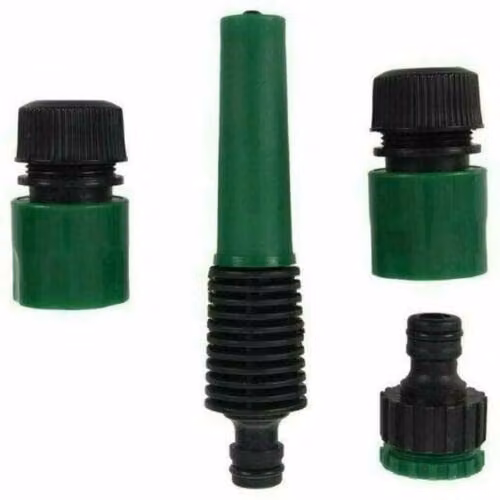 MantraRaj Garden Hose Pipe Connector Set of 4 in Green, including Outside Tap Kit, Hose Pipe Attachments, Water Spray Nozzle Gun, and 2x Hose End Fittings with 1/2" and 3/4" Threaded Tap Connectors