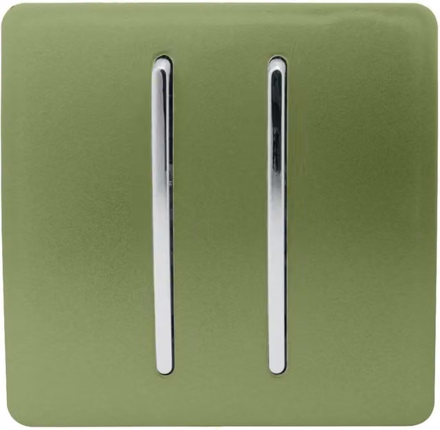 Trendi Artistic Modern Glossy Tactile Auto Retractive 2 Door Bell Switch in Moss Green
