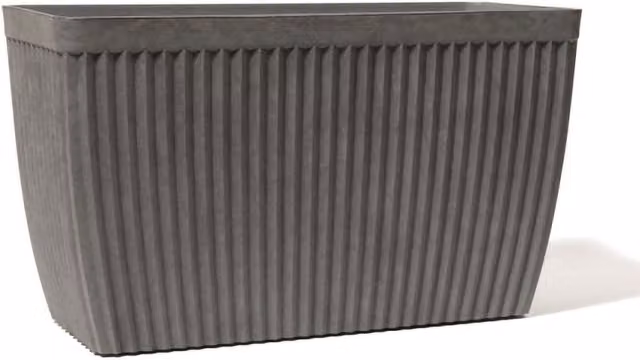 Primrose Grey Artisan Trough Patterned Resin Planter