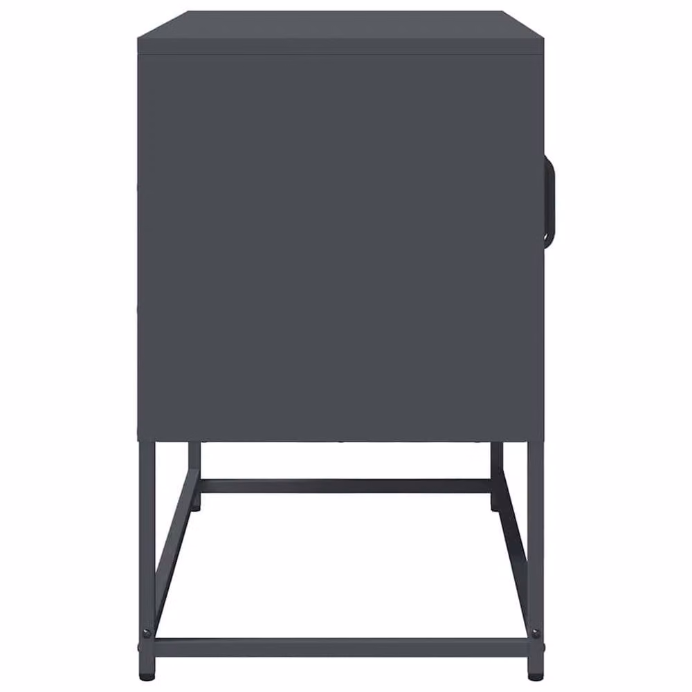 Berkfield Home TV Cabinet in Anthracite Matt Cold-rolled Steel W/D/H: 68 x 39 x 60.5 cm – 4