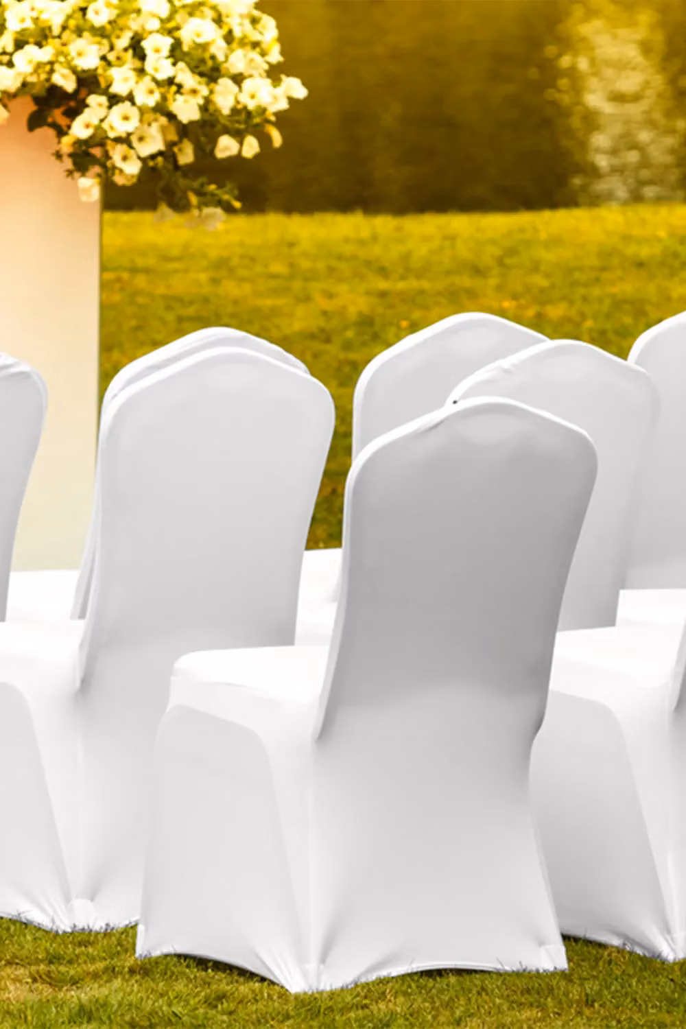 Neel Blue White Stretch Spandex Polyester Dining Chair Cover with Elastic Band – 3