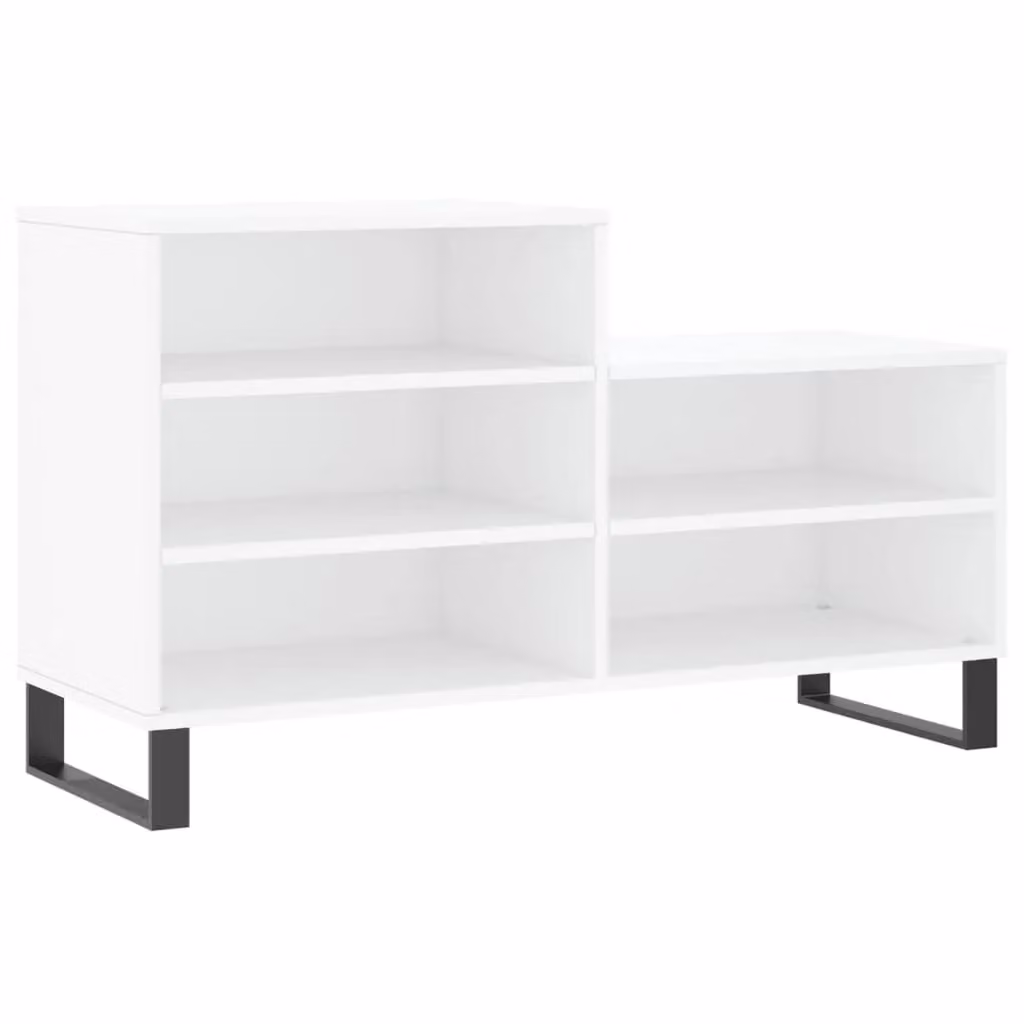 Berkfield Home Modern White Wall Mounted Shoe Cabinet W: 102 cm, D: 36 cm, H: 60 cm – 2
