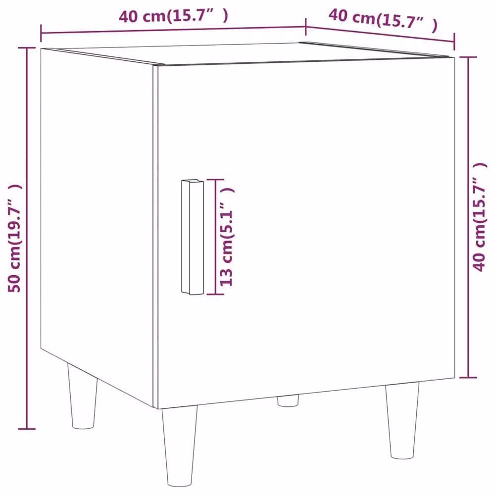 Berkfield Home Set of 2 Grey Sonoma Bedside Cabinets in Engineered Wood – 5