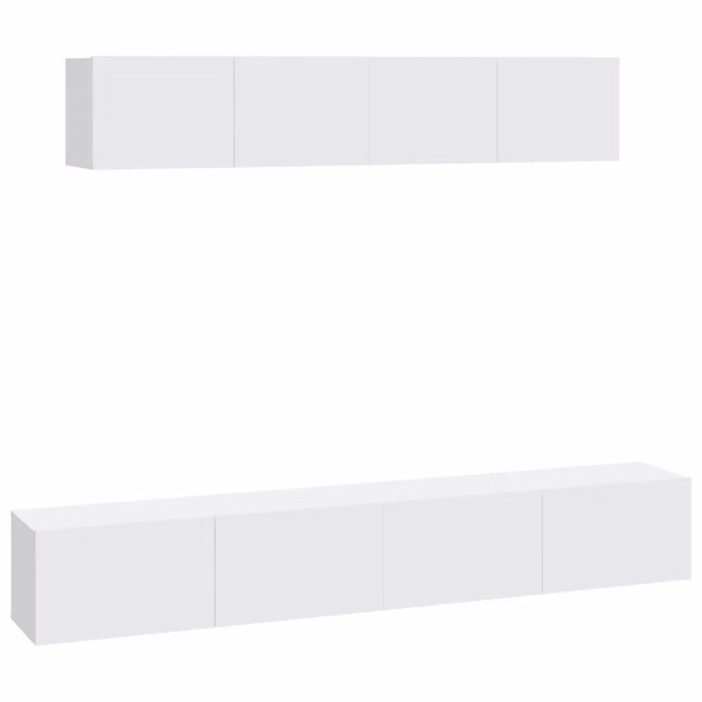 Berkfield Home 4 Piece White Matt MDF TV Cabinet Set – 2