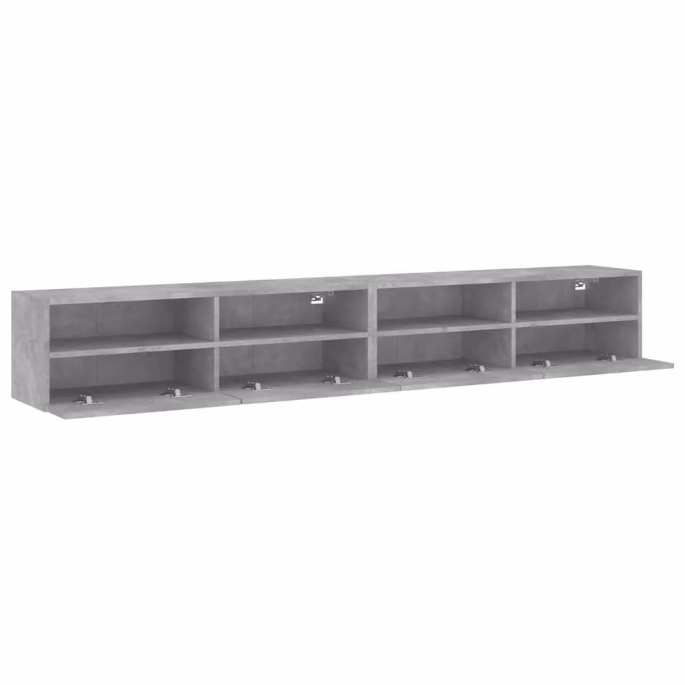Berkfield Home Set of 2 Modern Wall Mounted TV Cabinets in Concrete Grey, W/D/H: 100 x 30 x 30 cm – 4