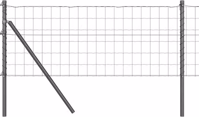 Berkfield Home Euro Fence with 7 Posts, Grey Galvanised Steel, 0.4 x 10 m – 1